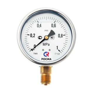 Манометр TM520P из нержавеющей стали с нижним подключением, 1/2", 0-10 бар, TM-520P.0410 - картинка 1