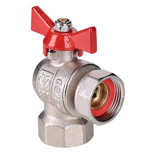 Кран шаровой 3/4" х 3/4", угловой с накидной гайкой и внутренней резьбой (короткий)  VT.266.NS.0505 - картинка 1