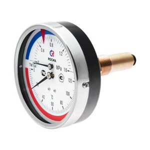 Термоманометр ТМТБ-41T с задним подключением, 1/2", 10 бар, 0-120 °C, ТМТБ-41Т.0410120